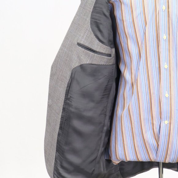 Jos. A. Bank 48R Gray Check Wool 2-Button Sport Coat Blazer Jacket P050 - Picture 9 of 11